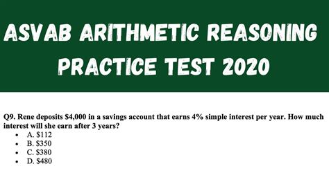 Arithmetic Reasoning Practice Test