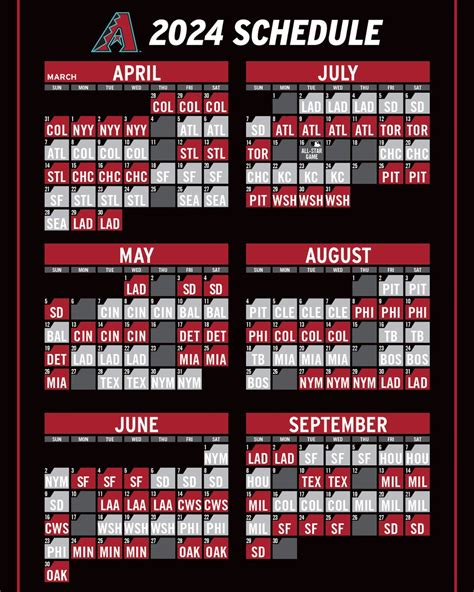 Arizona Diamondbacks Schedule