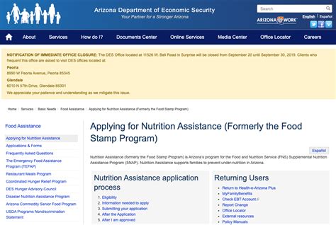 Checking Arizona Food Stamps EBT Balance