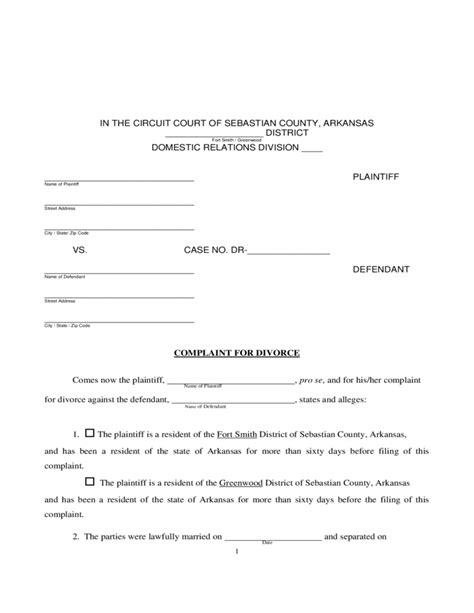 Arkansas Divorce Papers Download