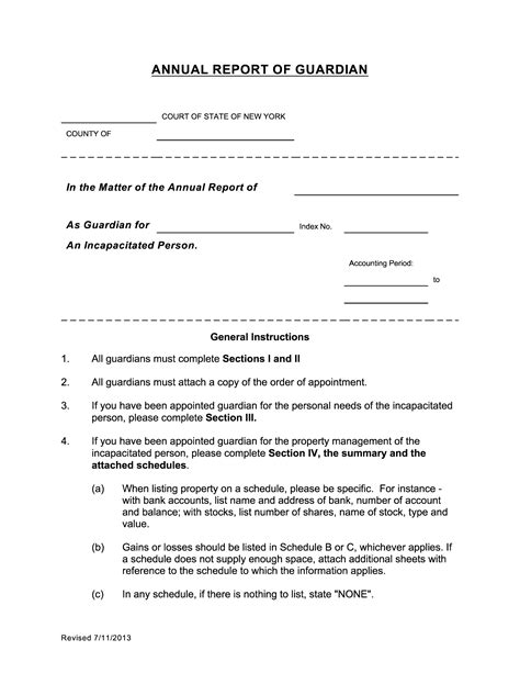 Arkansas Guardianship Annual Report Form Sample