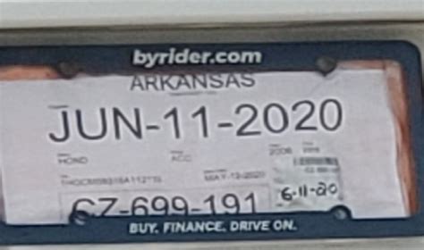 Arkansas Temporary License Plate Expiration Date