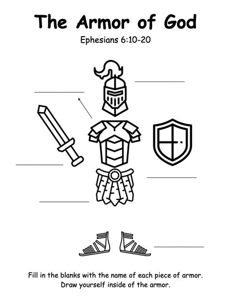 Armor of God Worksheets for Kids