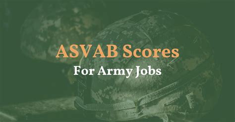 Army ASVAB Scores Requirements