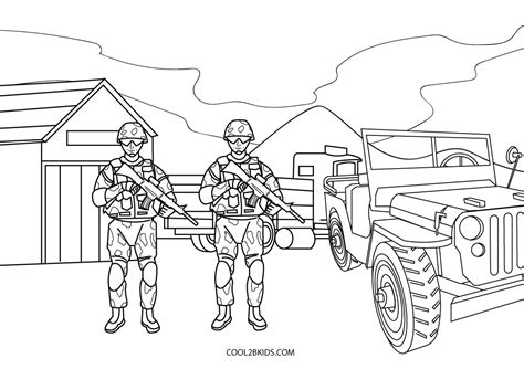 Army base coloring page