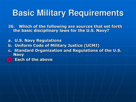 Army Basic Requirements