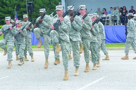 Recruits participating in drill and ceremony