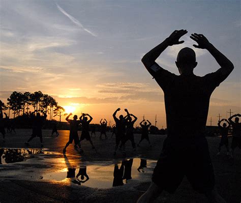 Recruits engaging in physical training