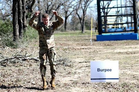 Army soldier doing burpees