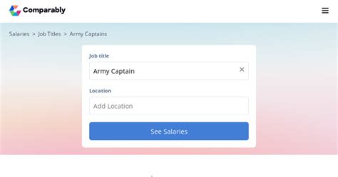 Army Captain Salary Comparison