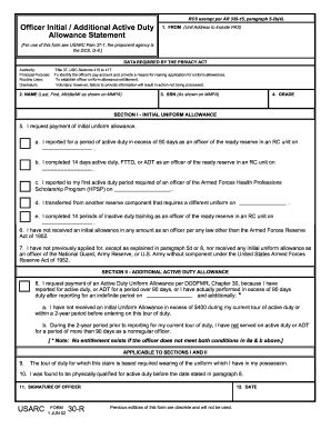 Army Clothing Allowance Form