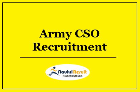 Army CSO Salary