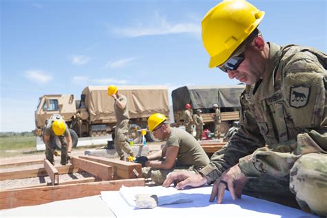 Army engineers working on a construction site