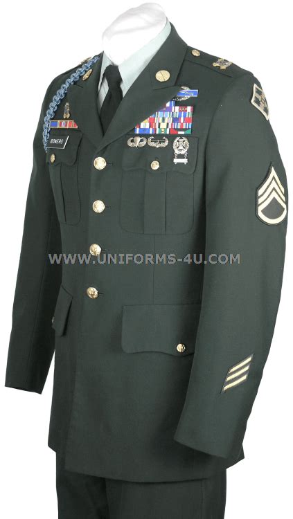 Army Enlisted Dress Uniform with Green Accents