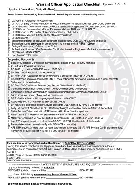 Army Enlistment Requirements Checklist