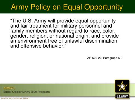 Army Equal Opportunity Policy