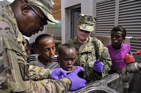 Army officers on a humanitarian mission