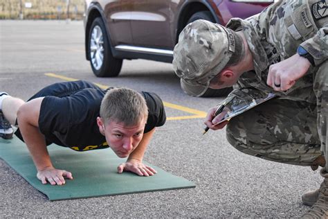 Army soldier doing push-ups