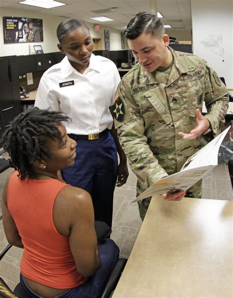 U.S. Army Recruiter Talking to a Potential Recruit