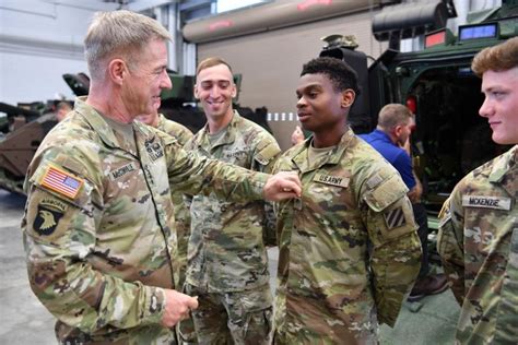 U.S. Army Recruiter in a Group Setting