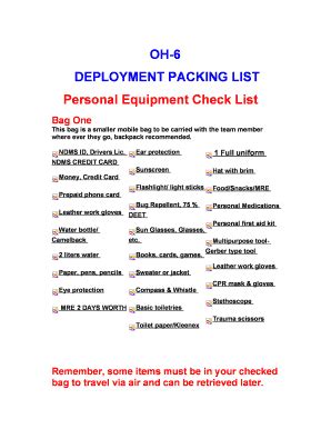 Army Reserve Deployment Packing