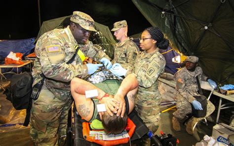 Army Reserve soldiers participating in disaster relief efforts