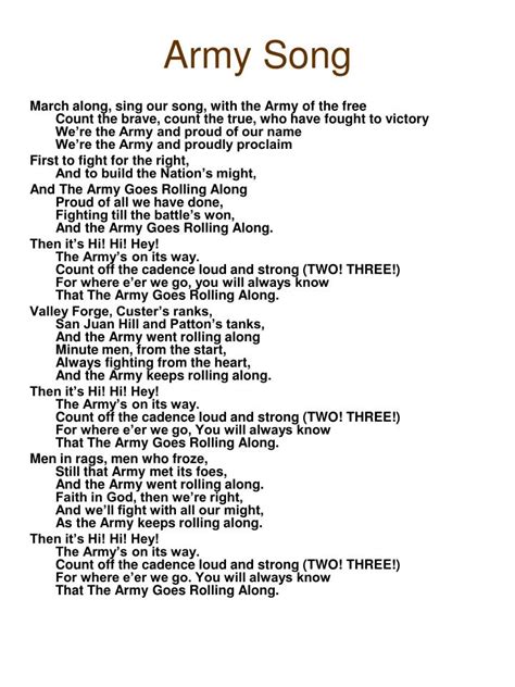 United States Army Song Played While Marching