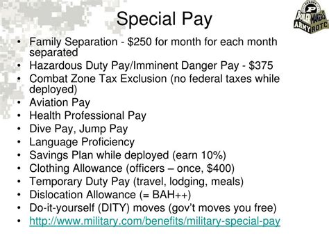 Army Special Pays