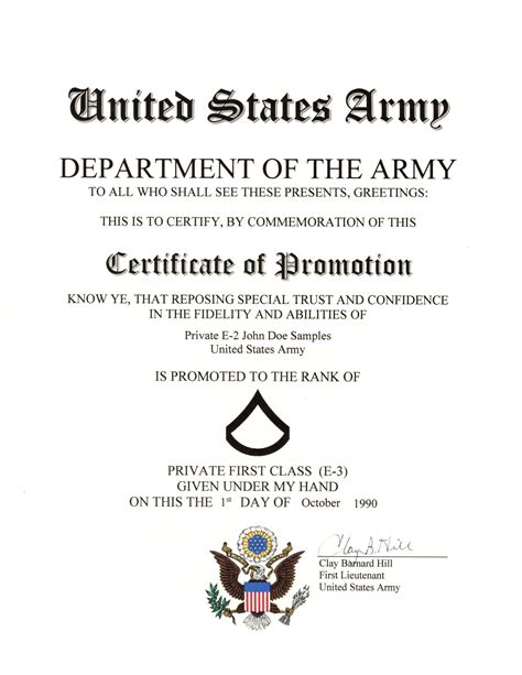 Promotions for Army Specialists