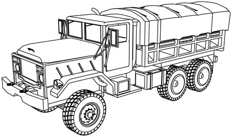 Army truck coloring page