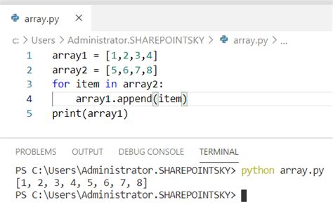 Array concatenation