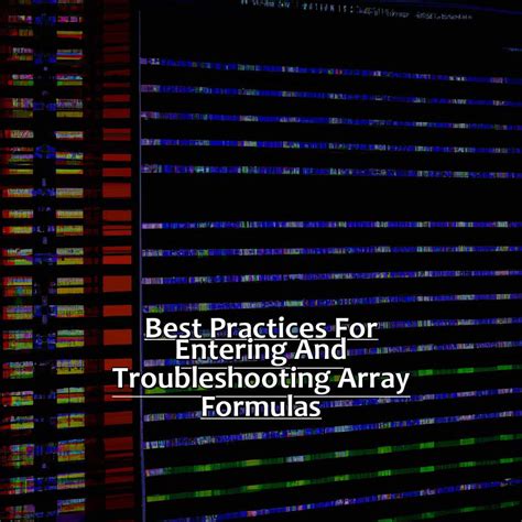 Array Formula Best Practices in Mac Excel