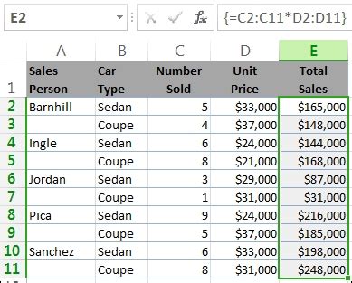 Array Formula Examples in Excel for Mac