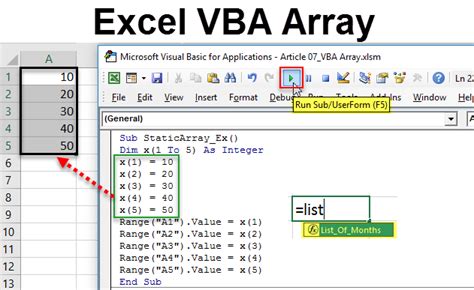 Array function in Excel VBA