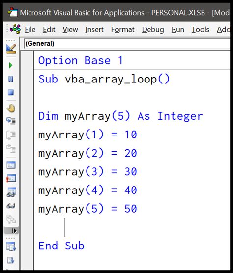 array loop vba