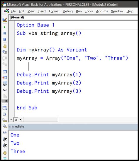 VBA Array Loop Example 1