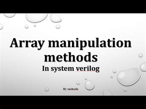 Array manipulation