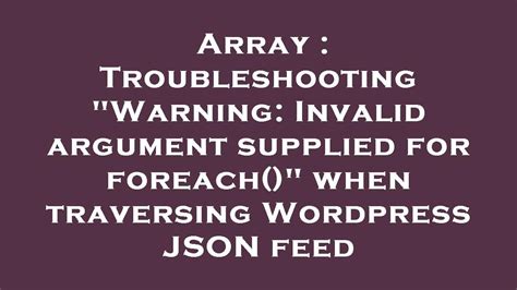 Array Troubleshooting