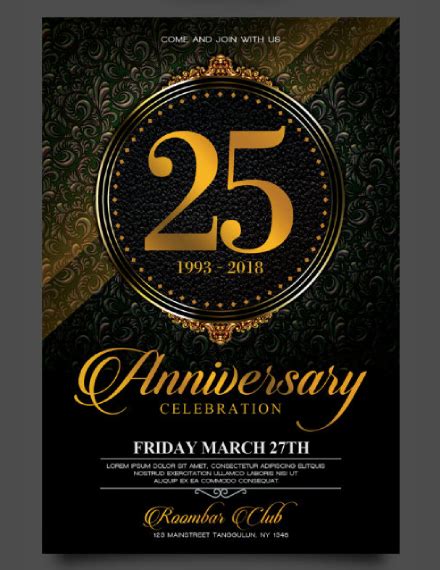 Art Deco Anniversary Invitation Template