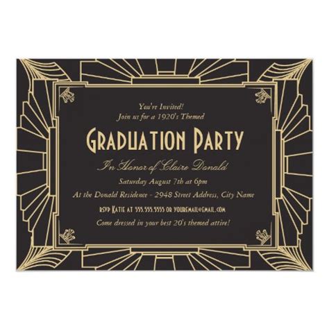 Art Deco Graduation Party Invitation