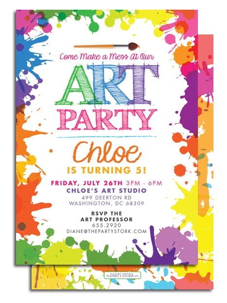 Art Party Invitation Template