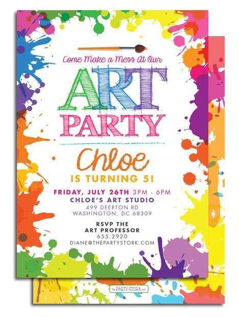 Art Party Invitation Template Design