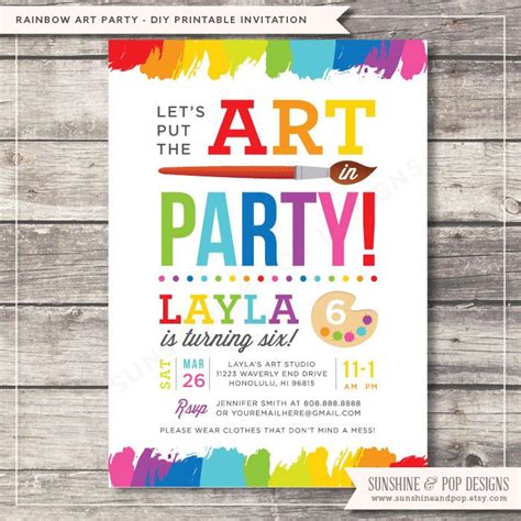 Art Party Invitation Template Ideas