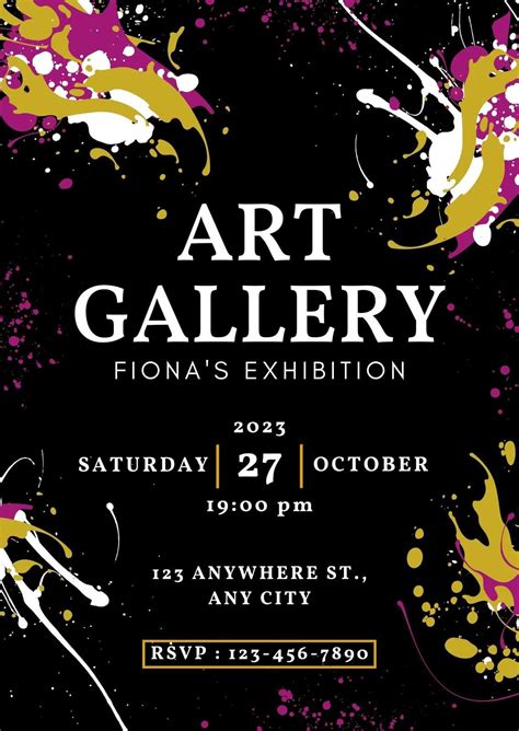 Art Show Invitation Template Design Ideas