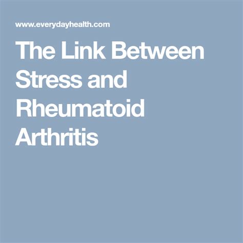 Rheumatoid Arthritis Stress Management