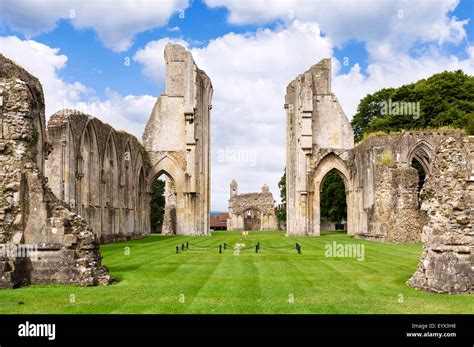 An illustration of Glastonbury Abbey, said to be the site of King Arthur's grave