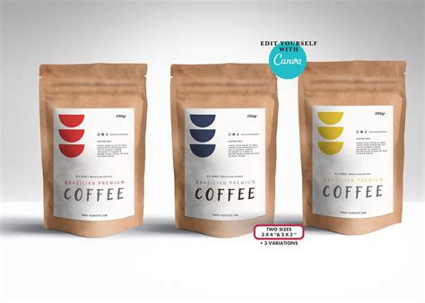 Artisan coffee bag label template