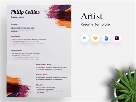 Artist CV Template Design