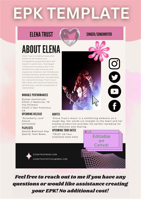 Artist EPK Template Free