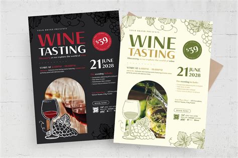 An artistic wine flyer template example